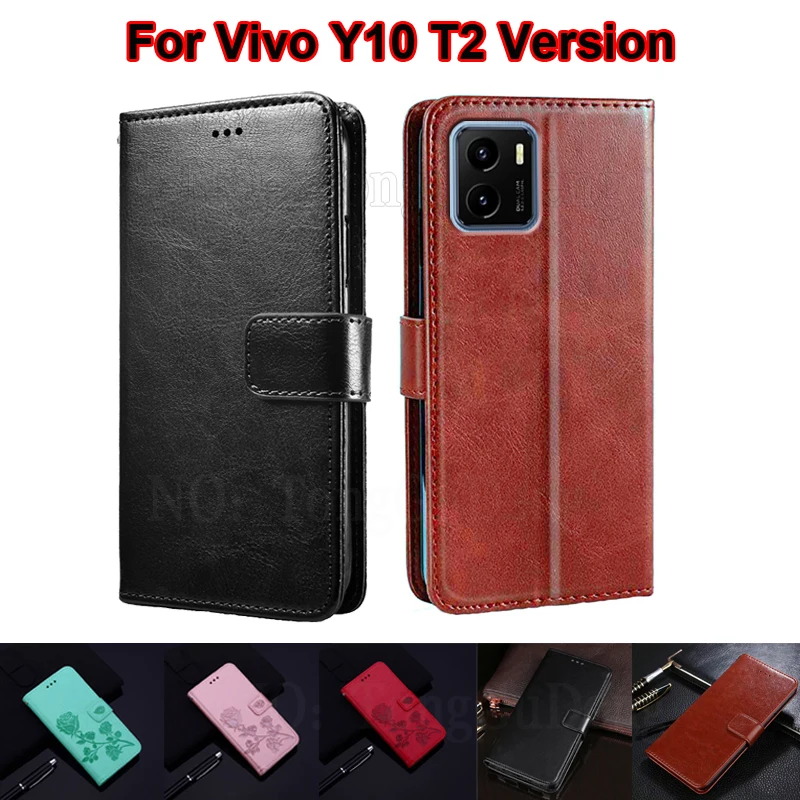 

For чехол Vivo Y10 T2 Version V2140A Case Y10 T1 V2168A Wallet Cases For Vivo iQOO U5x V2180GA Cover For Vivo Y32t V2180A Fundas