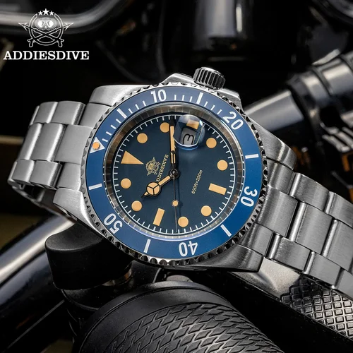 Imagen 2 del producto Reloj ADDIESDIVE para hombre, nuevo reloj de pulsera de cuarzo, bisel de cerámica verde, buceo, 200m, luminoso, 41mm, fecha automática, reloj de buceo para hombre