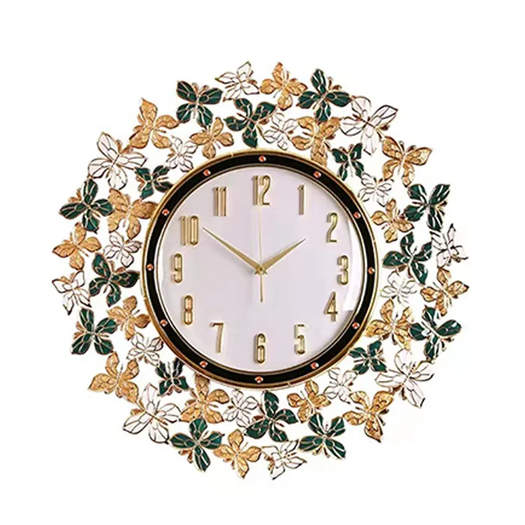 

Modern light luxury enamel butterfly living room decoration table wall hanging household creative clock