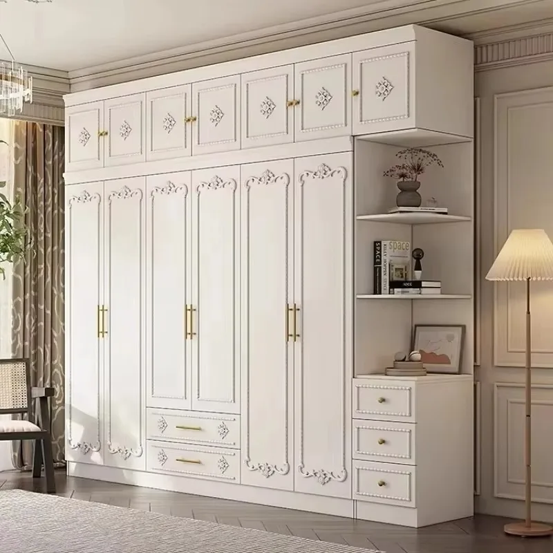 European White Large Wardrobes Modern Luxury Organizer Bedroom Wardrobe Closet Wooden Space Saving Armarios De Ropa Furniture