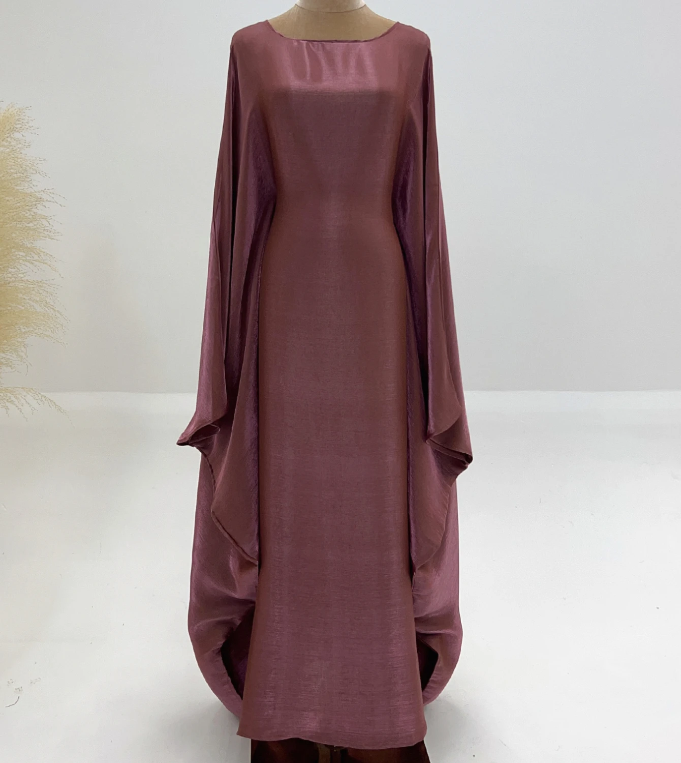 Abaya Dubai Dress,muslim Pure Color Dress for Women with Sashes Glint dress Abayas for Women Dubai Abaya Pure Color of Clothes