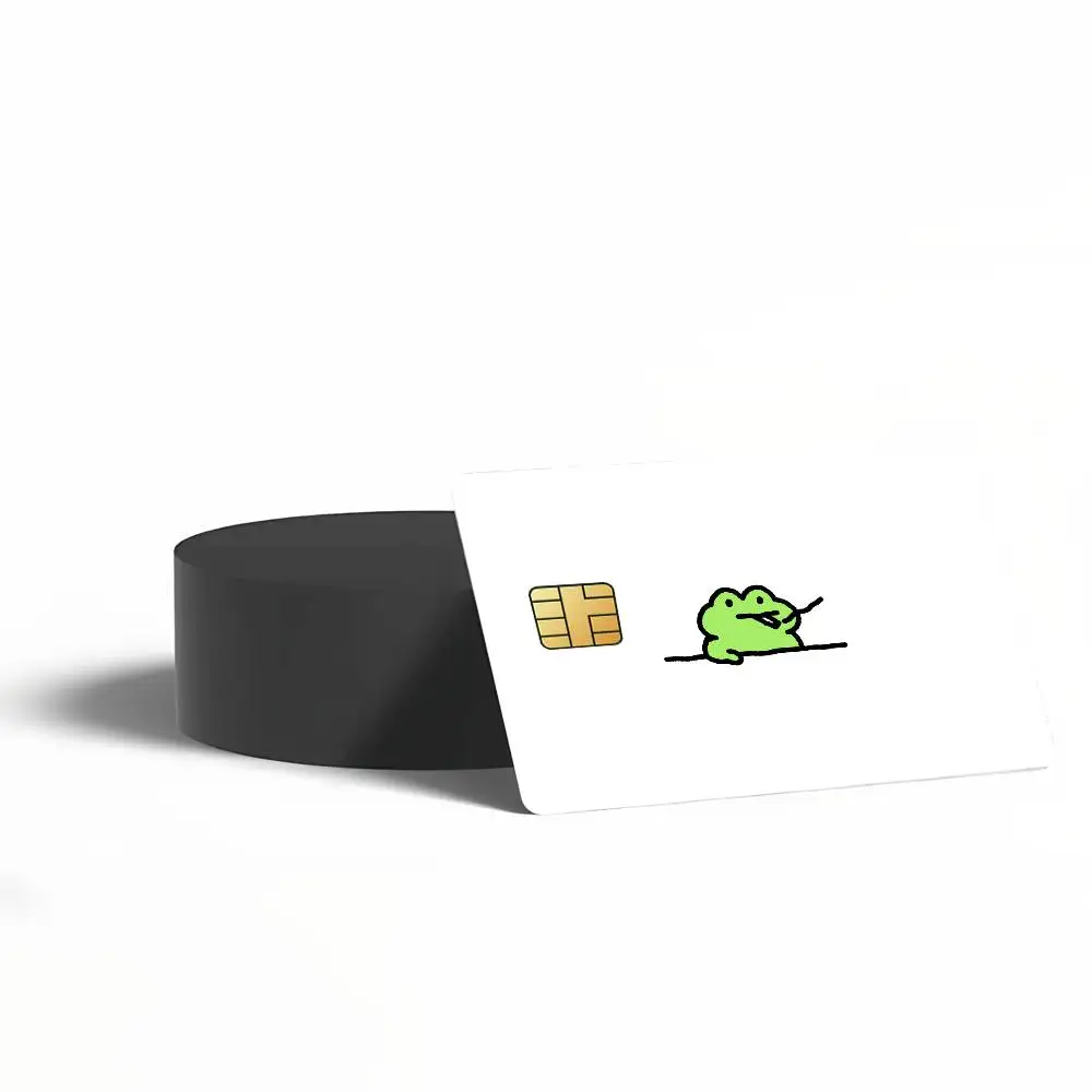 Cartoon F-Fric Green FROG Kawaii Card Stickers for Bank Access Protective Waterproof Film Cover Sticker Surprise Gift