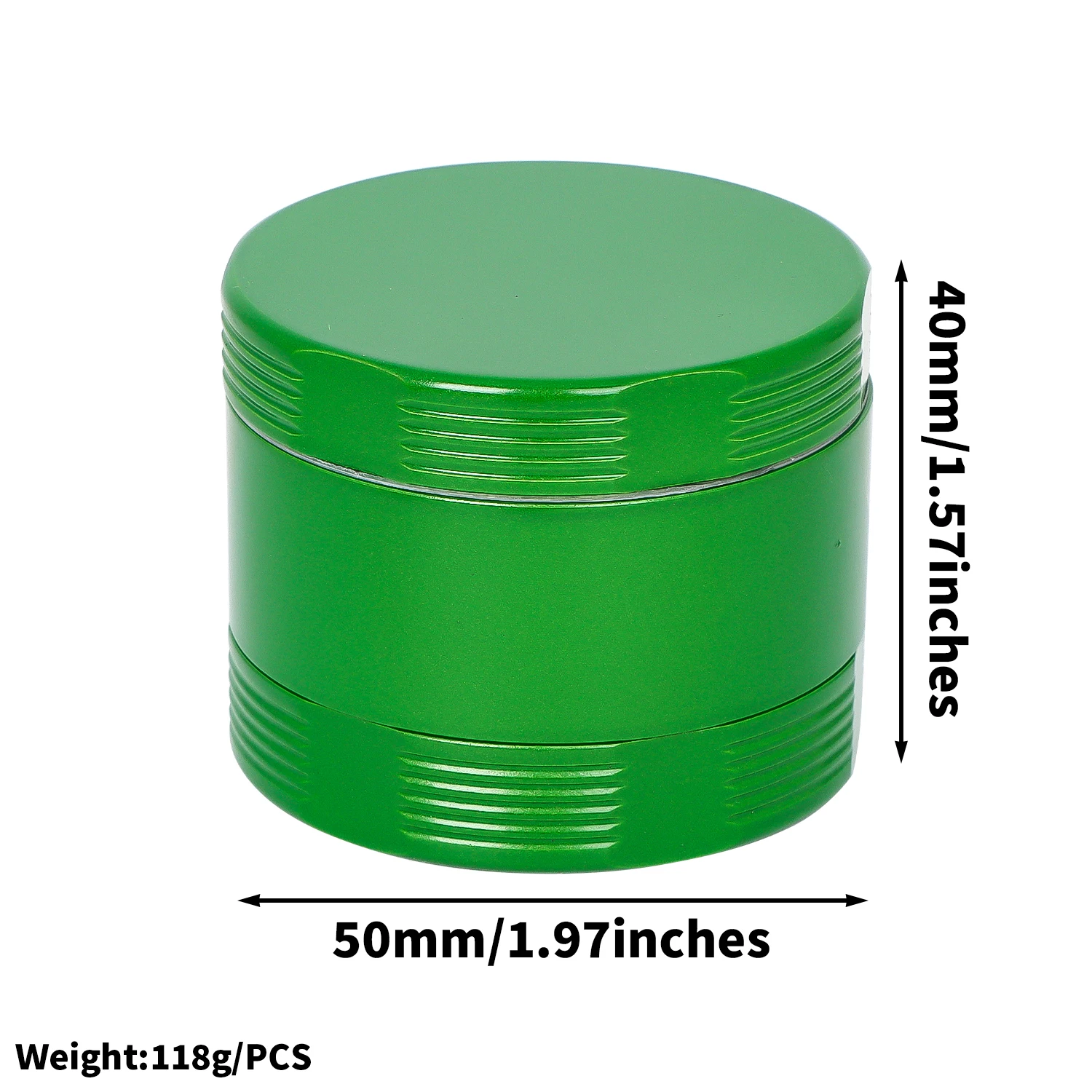50MM 4Layers Aluminum Alloy Metal Non-Stick Ceramic Grass Fumar Grinder Sharp Diamond Teeth Handle Herb Grinder