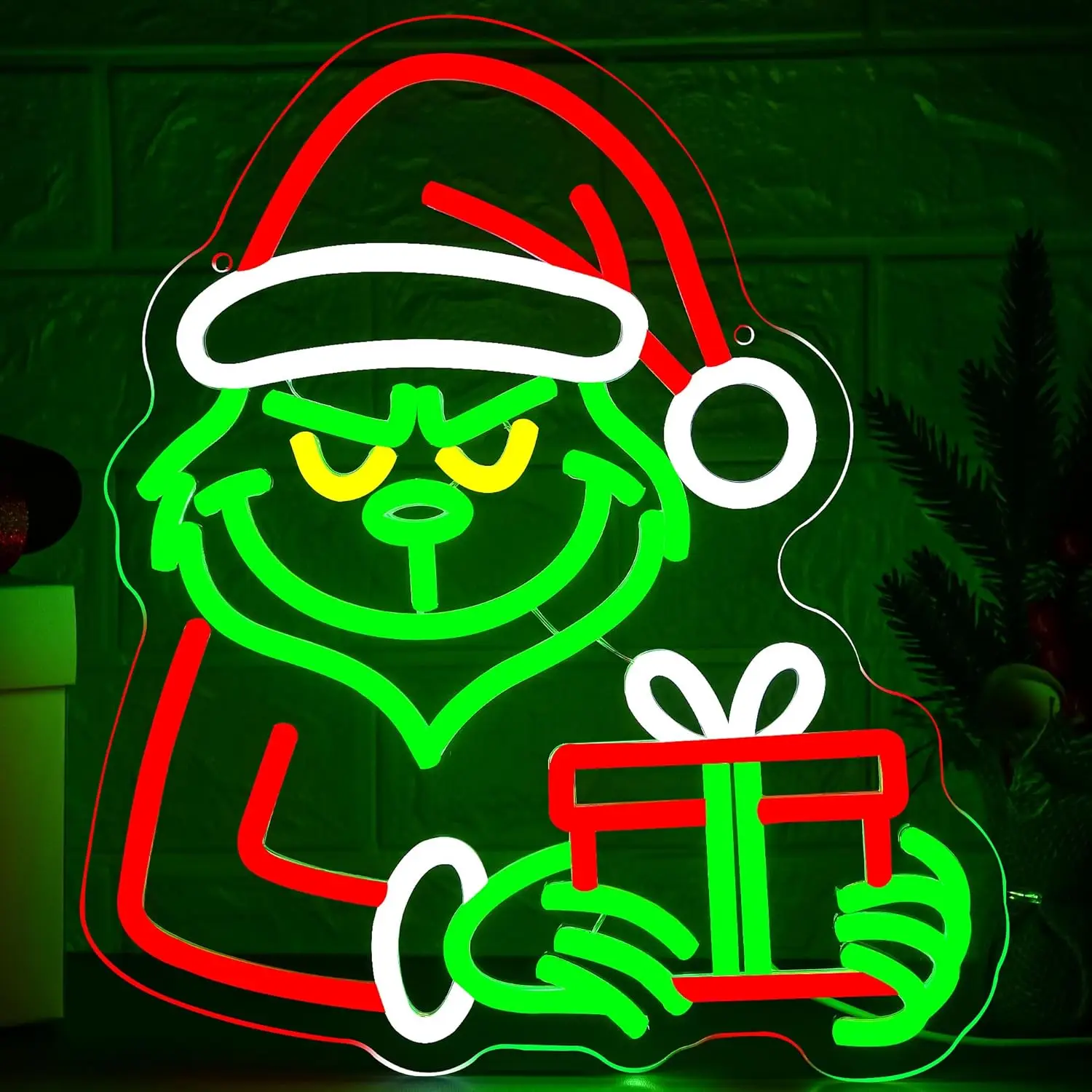 Christmas Neon Sign USB Dimmable Christmas Neon Light for Men LED Light Up Sign for Living Room Store Man Cave Home Decor Gift