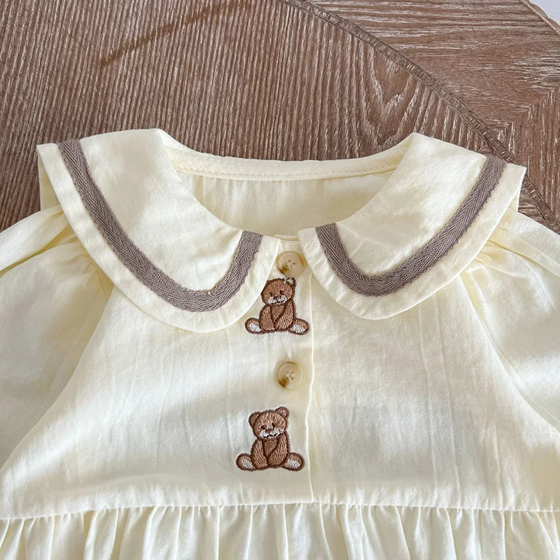 Barboteuse à manches longues pour nouveau-né, combinaisons ours dessin animé pour filles et garçons, vêtements coréens pour enfants, vêtements une