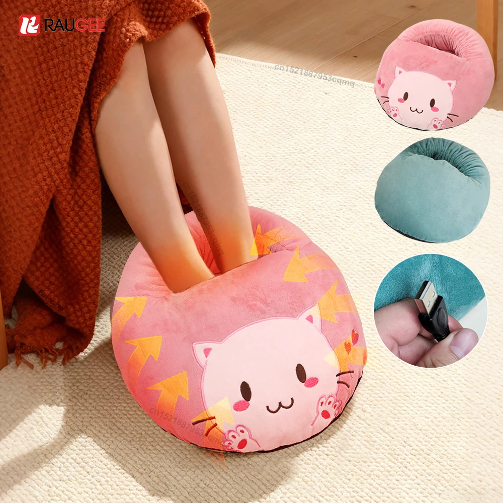 

Foot Warmer USB Foots Heater Electric Foot Heating Pad Rechargeable Feet Warmer Heater Soft Plush Foot Warming Heater for Home