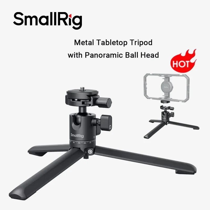 SmallRig Metal Tabletop Tripod with Arca-Swiss Quick Release Plate & Panoramic Ball Head for DSLR Action Camera Smartphones 4630