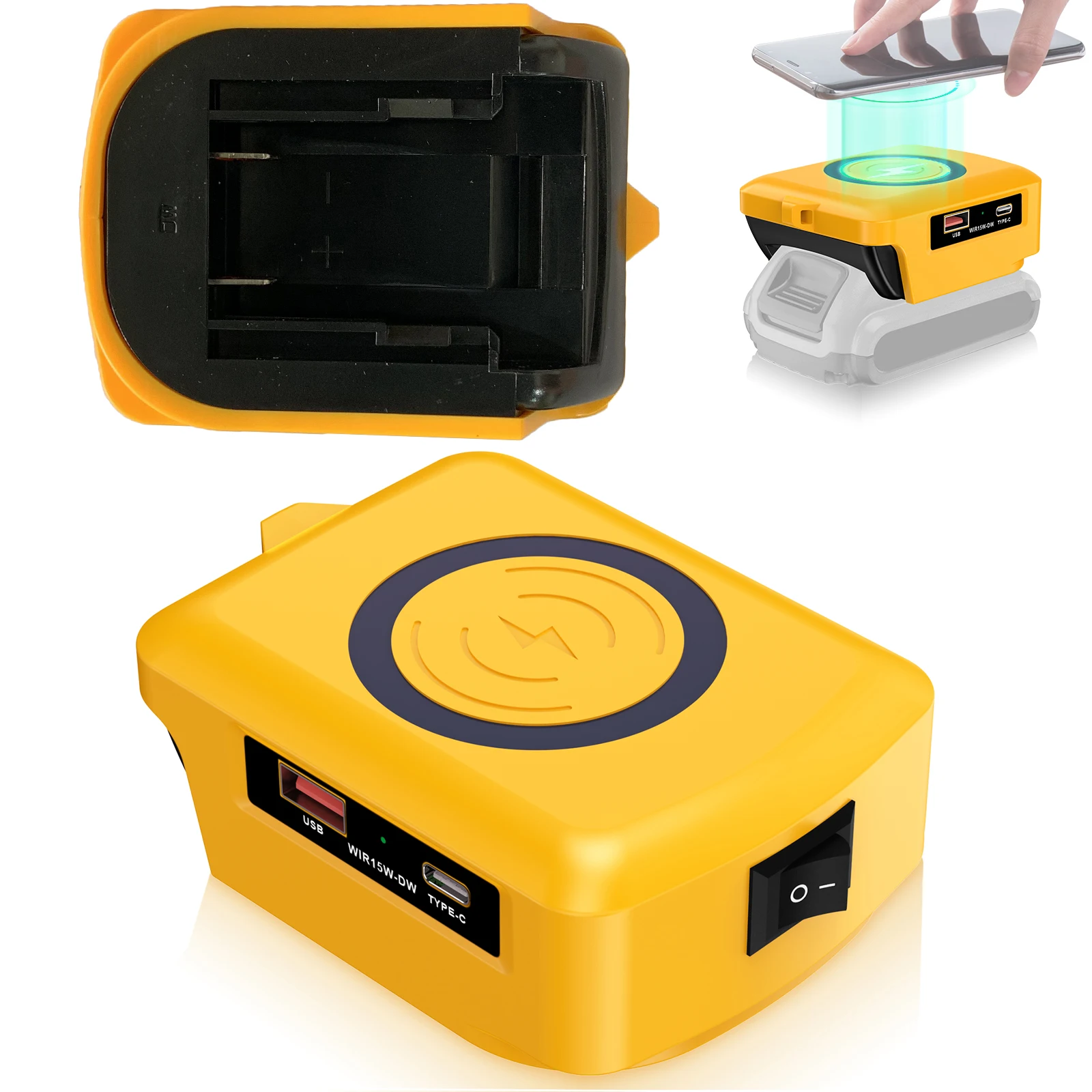 

15W Mobile Phone Wireless Charger Adapter For Dewalt For DCB203 For 48-11-1862 Phone Charger Adapter Power Tools
