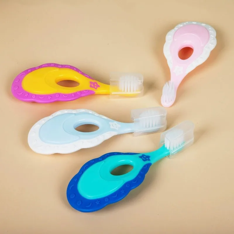 Baby Toothbrush Frosted Surface Design Thermostability Silicone Toothbrush Handle Environmentally Friendly and Practical