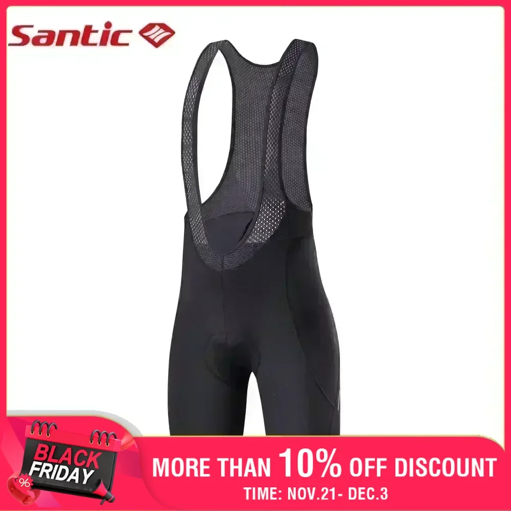 Santic Cycling Bibs Shorts Mountain Bike Breathable Men's Padded Bike Tights Triathlon Man Pro Lycra Bicycle Shorts Under Wear