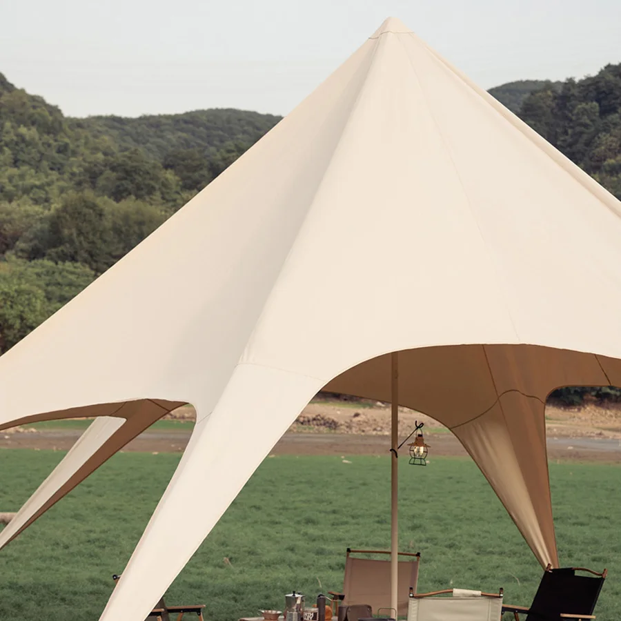 Outdoor Large Waterproof Spire Canopy Camping Camp Sunshade Beach Tent Hexagonal Star Shaped Tent