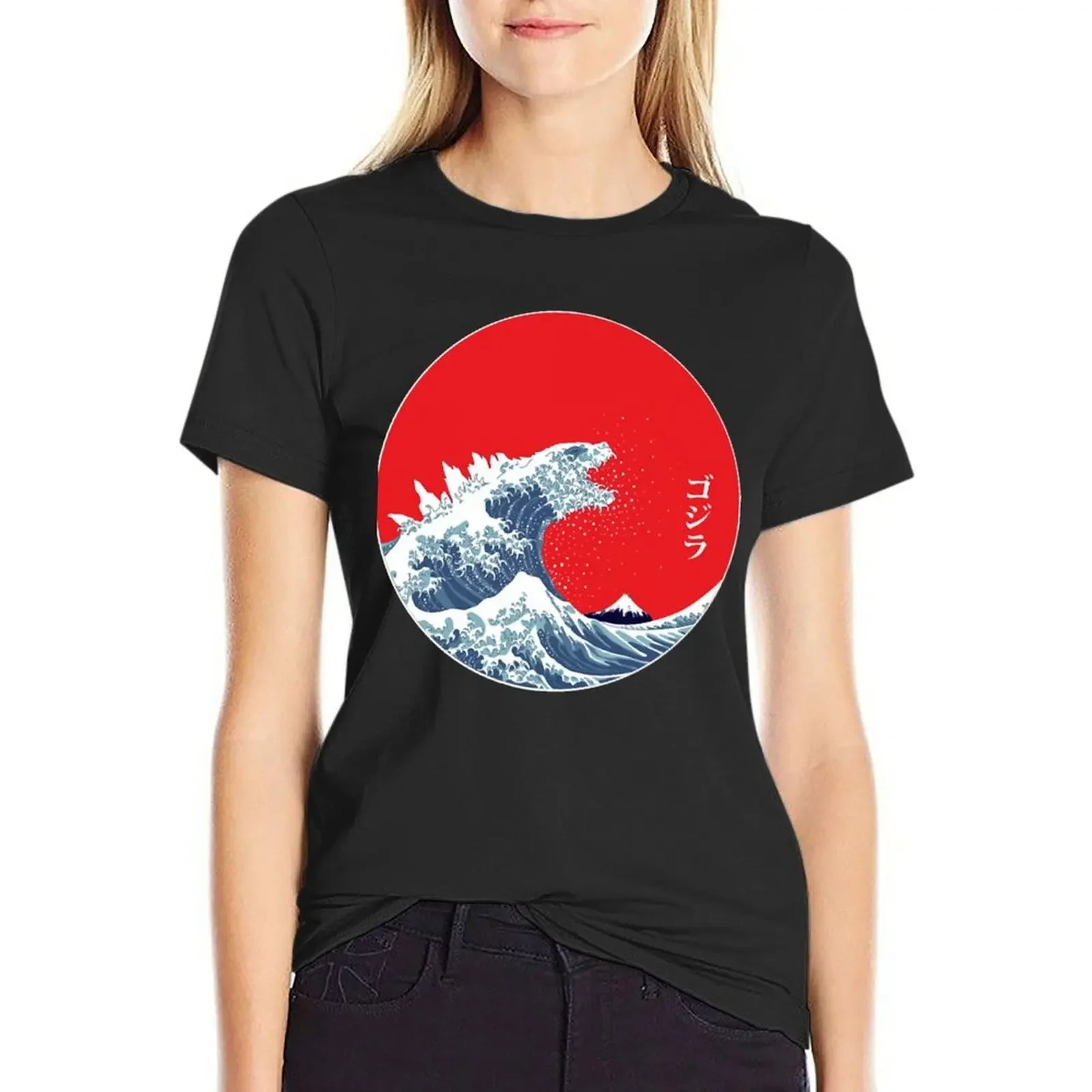 Art 90s Hokusai Kaiju Classic T-Shirt summer tops plus size tops funny vintage clothes white t shirts for Women