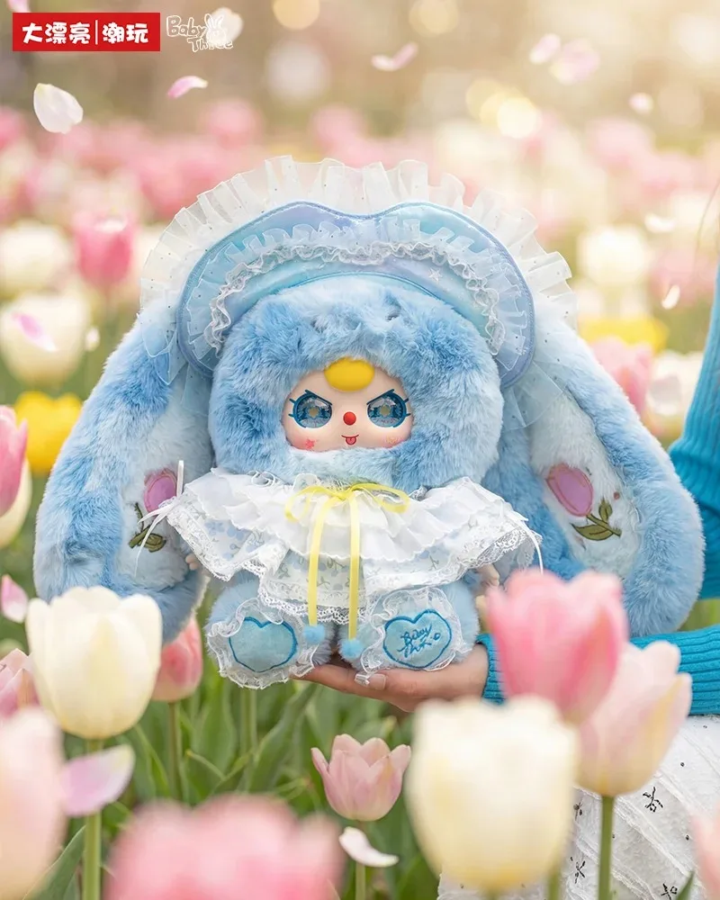 Dapiaoliang Baby Three 400% Kantversierde Bloemthema Konijn Pluche Blind Box Gevulde Pop Desktop Decor Cadeau Voor Speelgoedverzamelaars - afbeelding 1
