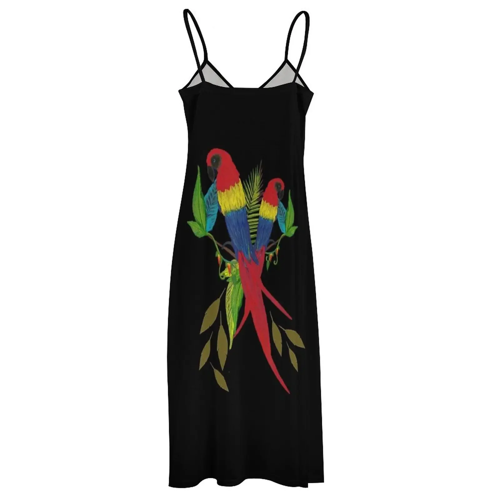 Tier Guacamaya - Papagei T-Shirt Ärmelloses Kleid Strandmode Luxus Abendkleider 2025 Kleid