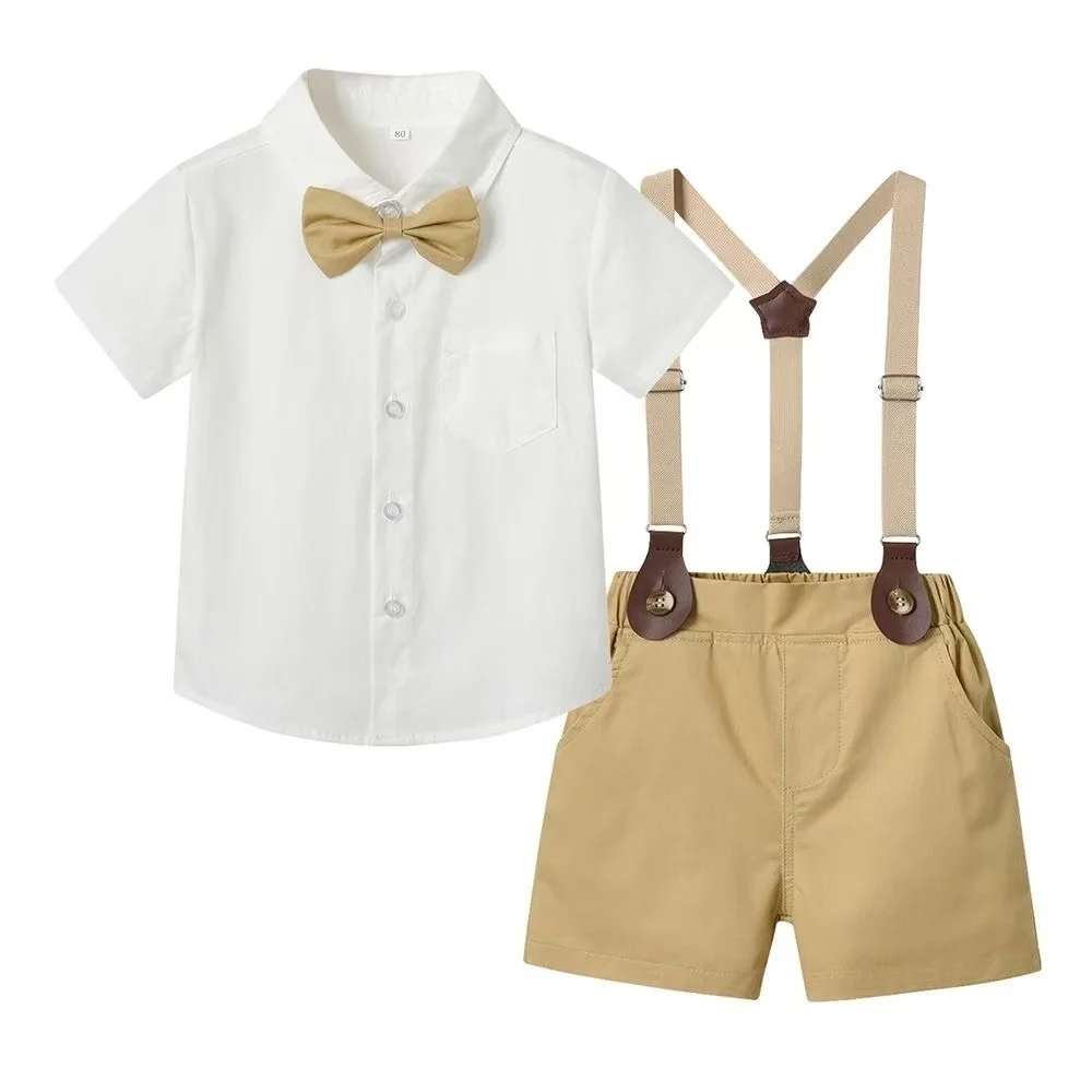 

Korean Version Of Children's Wear Summer Children's Short-sleeved Cardigan With Shorts Two-piece Performance Wear Fashion Suit
