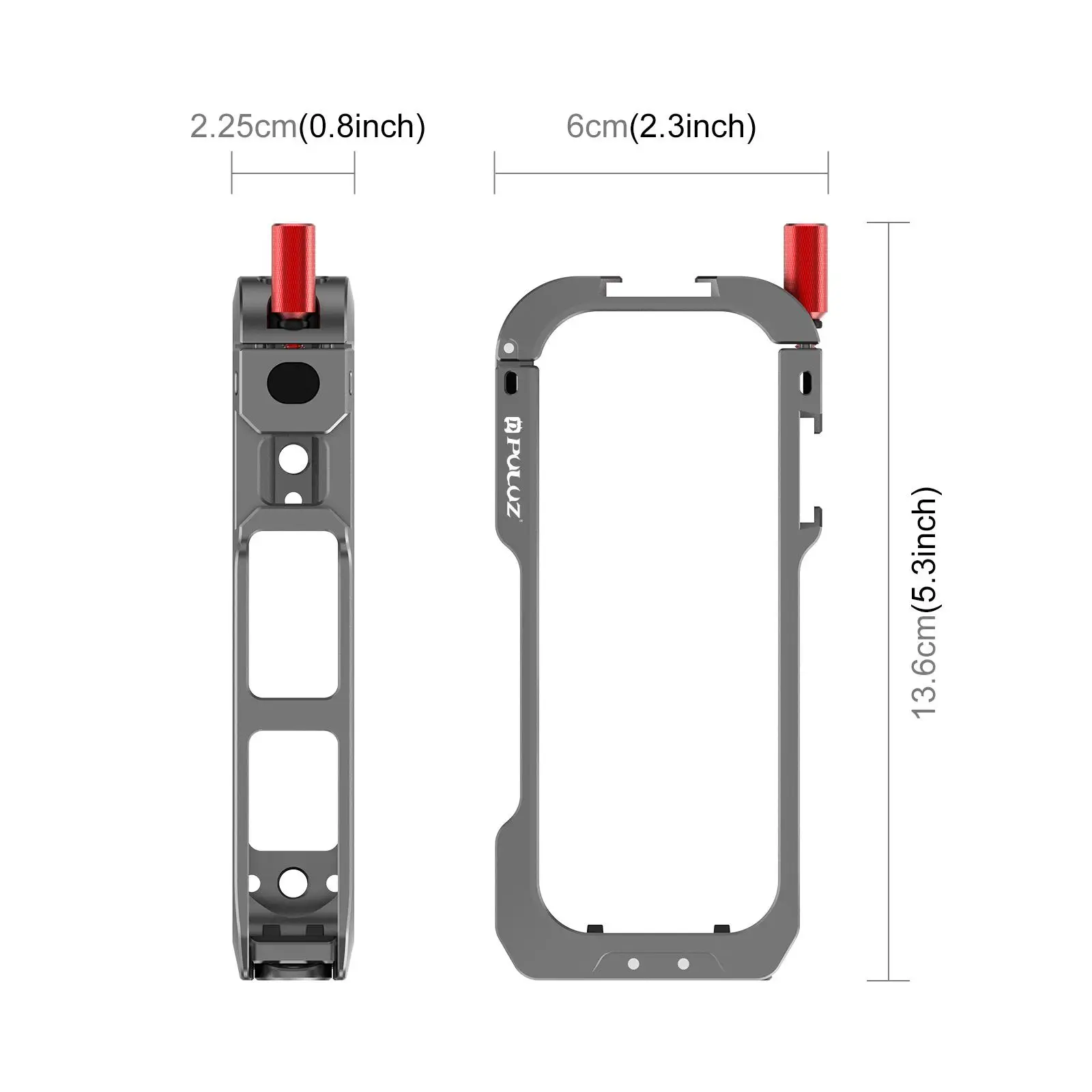 PULUZ Dual-Prong Mount Camera Cage For Insta360 X4 Air 2025 Metal Precision Hole Cold Shoe Expansion Frame & Lens Protective Cap