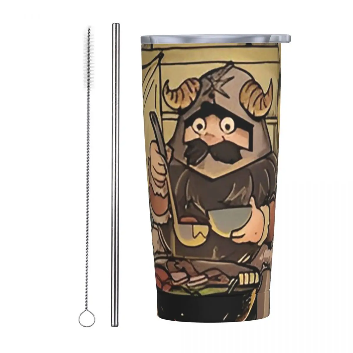Dungeon Meshi Delicious In Dungeon Senshi Stainless Steel Tumbler Vacuum Insulated Mugs Thermal Cold Bottle Straw With Lid 20oz