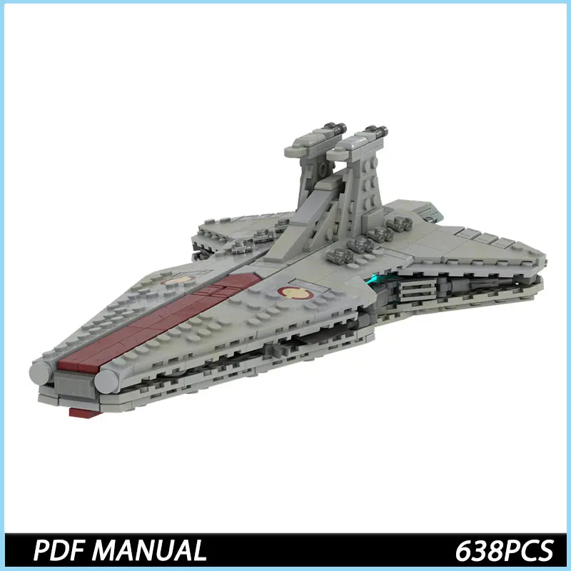 High-tech Moc Venator Attack Cruiser Fighter Destroyer Brick Technical Model Building Star Blocks Space Ship Toys 638PCS