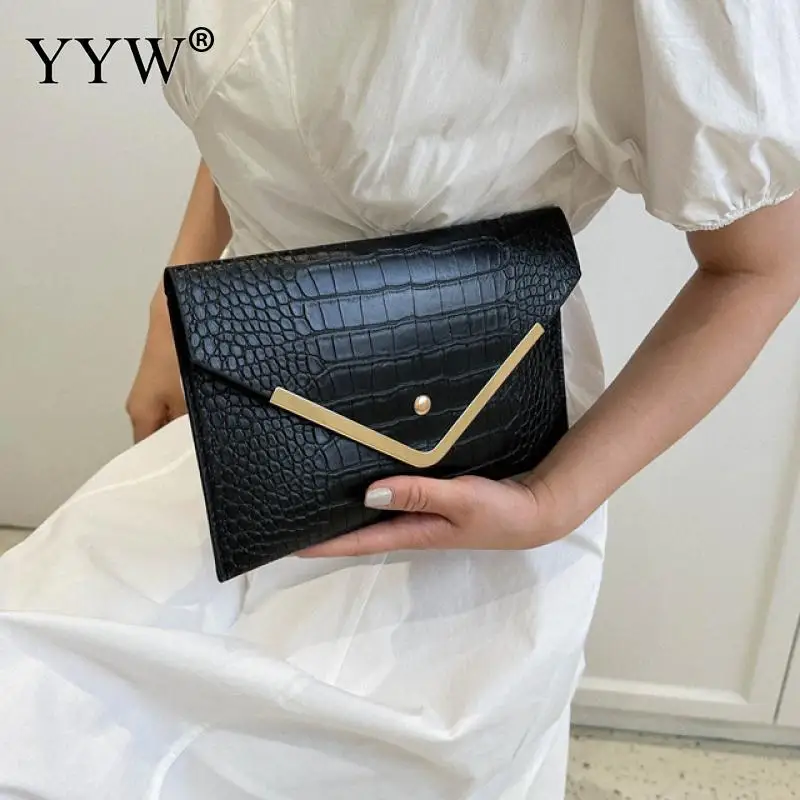 Women Wallets Fashion Lady Luxury Crocodile Women Clutch Bags Brand Design Envelope Bag Clutch Purse Woman Underarm Clip Bag