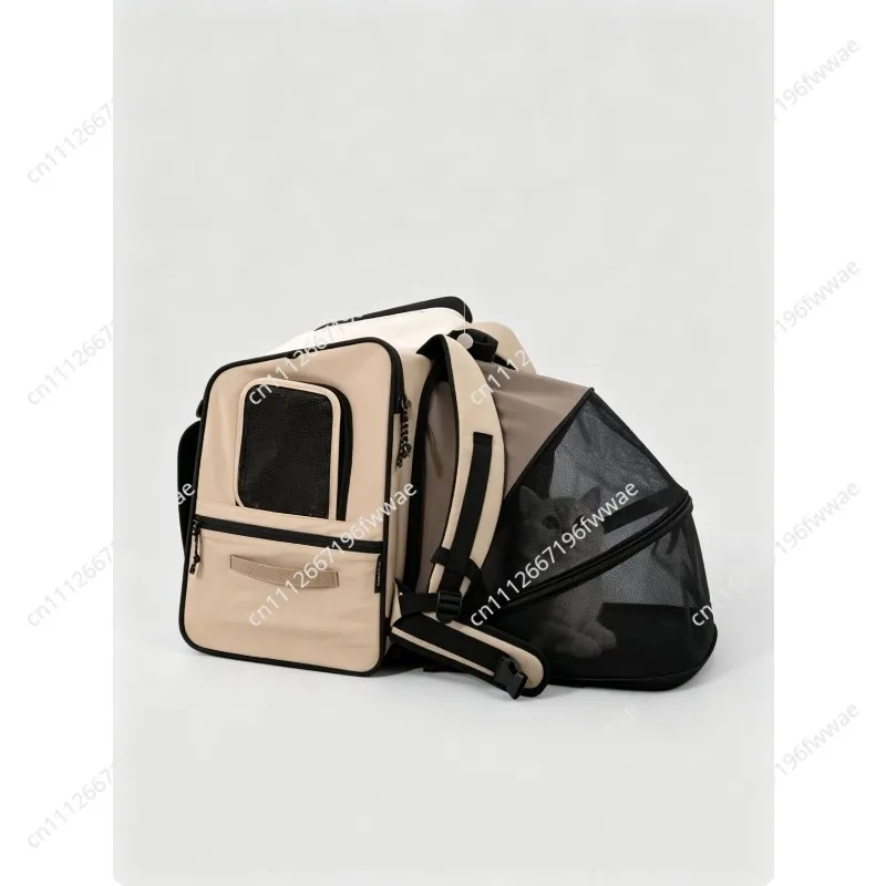 Pet Bag Cat Dog Tent Bag with Cat Nest Large Capacity Go Out Portable Breathable Double Shoulder