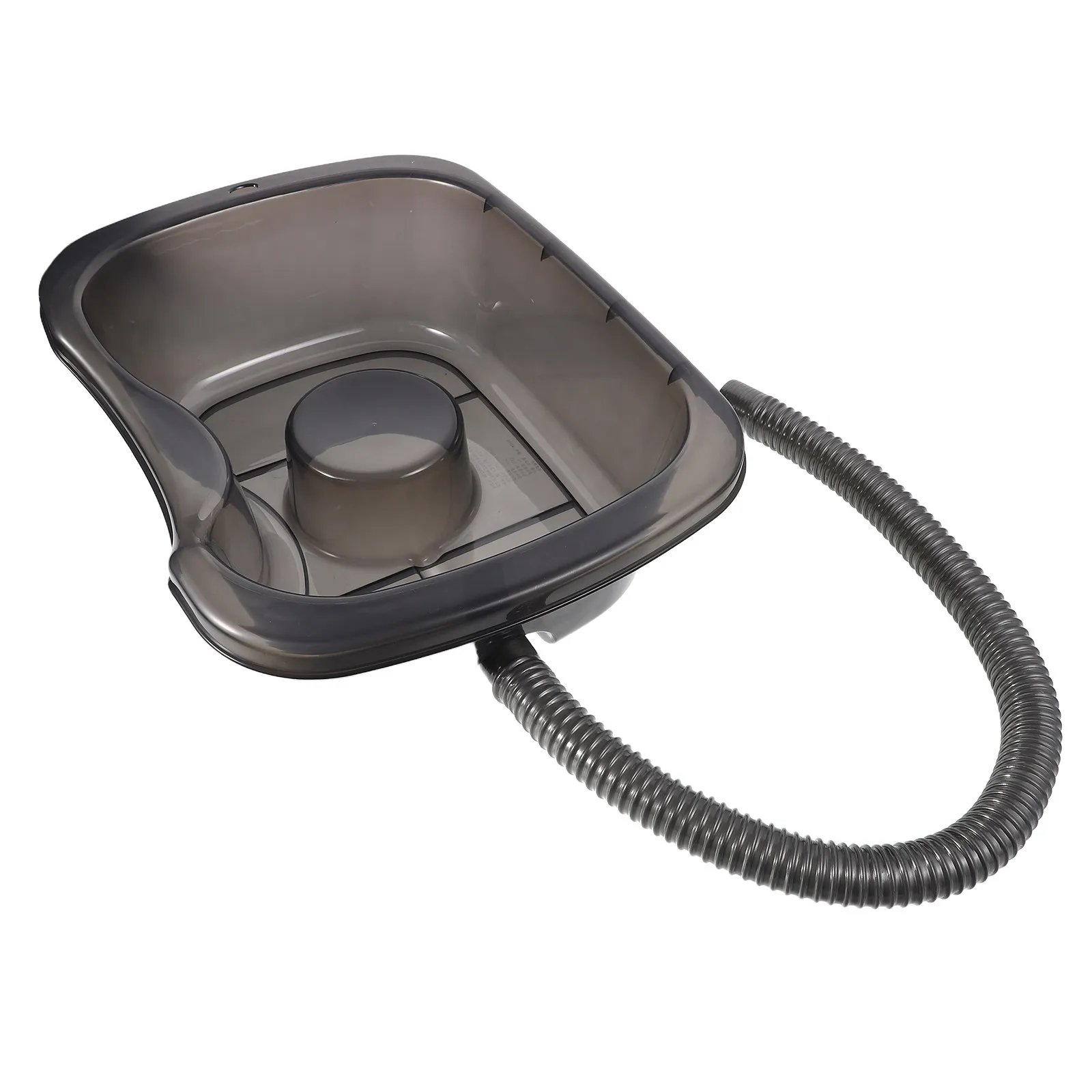 Portable Transparent Shampoo Bowl Bedside Hair Washing Basin Drain Hose Elderly Disabled Bedridden Patients Mobile Shampoo Bowl