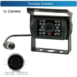 1 PC Metal Infrared 4pin Rear  View  Backup  Camera 24v  Night Vision Reversing Camera Compatible For Trucks Buses Bus