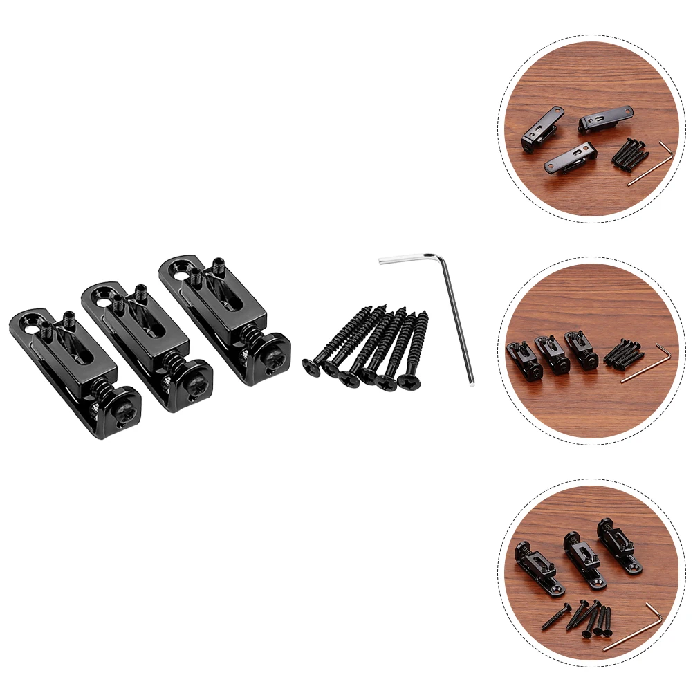 

3 Pcs Guitar Bridge Set Saddle Electric Parts Tailpiece Vintage Roller Saddles Replacement Accessories
