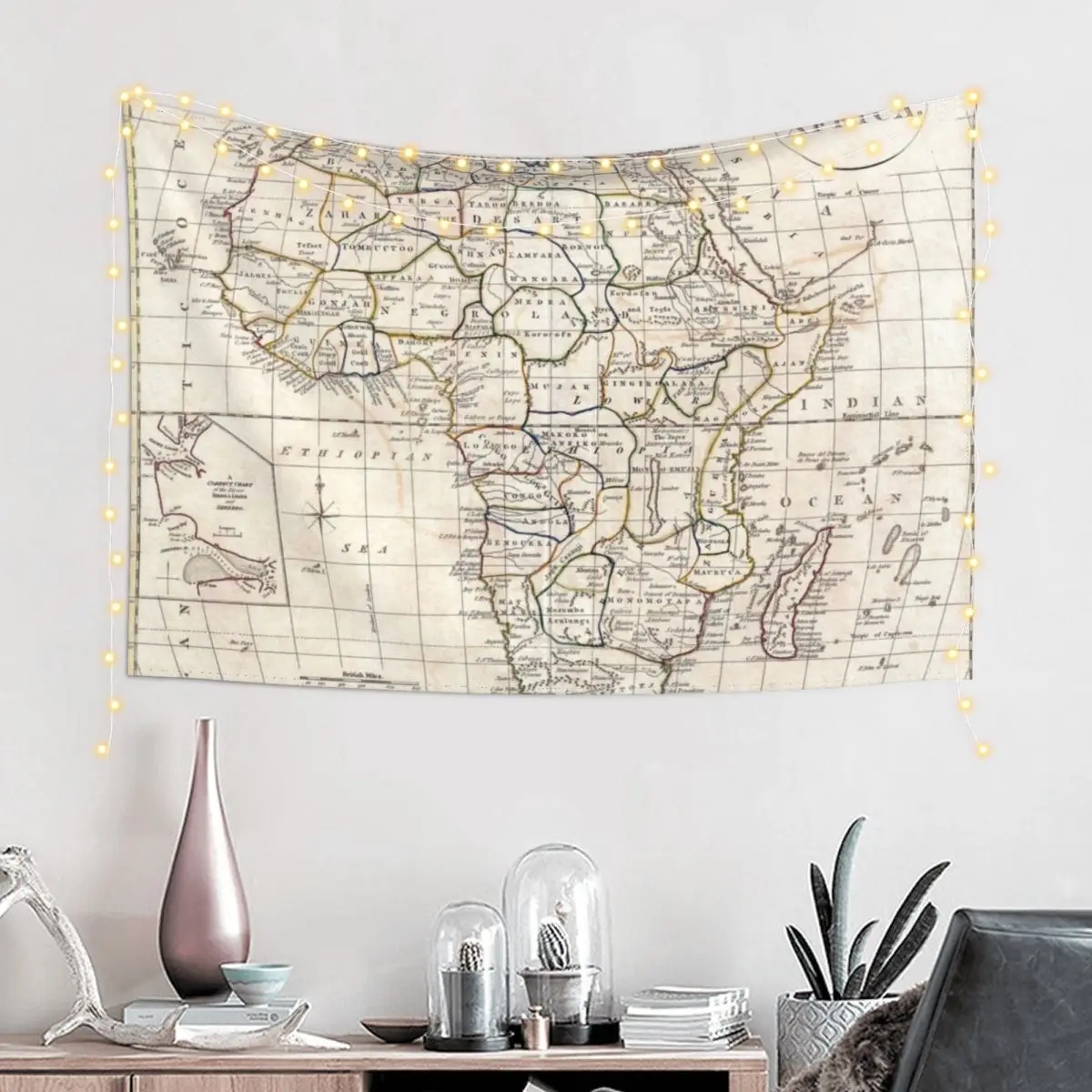 

Map of Africa - Cruttwell - 1799 Tapestry Decor For Bedroom On The Wall Outdoor Decor Tapestry