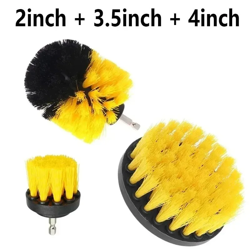 3pcs Drill Brush Attachment Set Power Scrubber Brush With Drill Scrub Brush For Cleaning Showers Tubs Bathroom Tile Grout Carpet