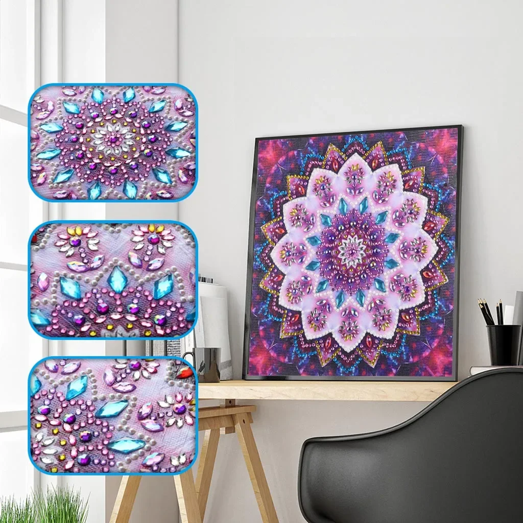 Special Shaped Diamond Embroidery 5D DIY Diamond Paintings Mandala Religious Crystal Rhinestone Cross Stitch Home Decoration