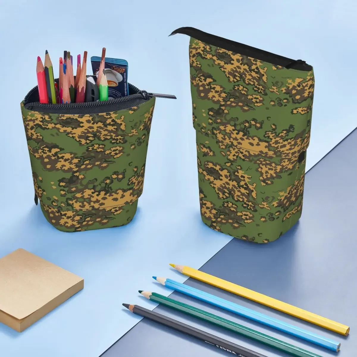 Splintertarn German WWCamouflage Army Military Camo Reversible Pencil Case for Studen School Pen Box Pencil Bag