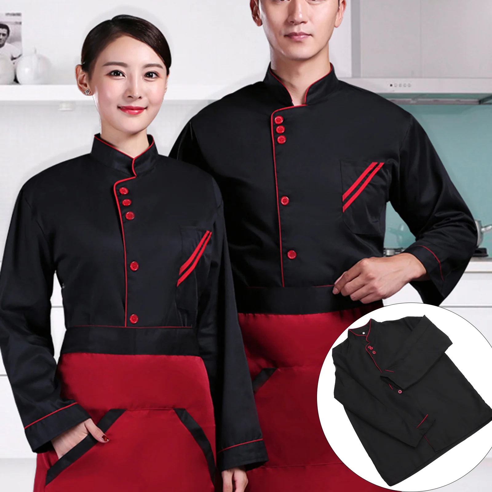 Bakkerij Uniform Chef Tops Casual losse kleding Halve mouw Catering Shirt Lange jas