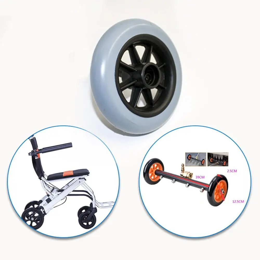 Flexible 5/6/7/8Inch Shopping Cart Wheels Wear-resistant Replacement Solid Tire Wheel Anti Slip Travelling Trolley Caster