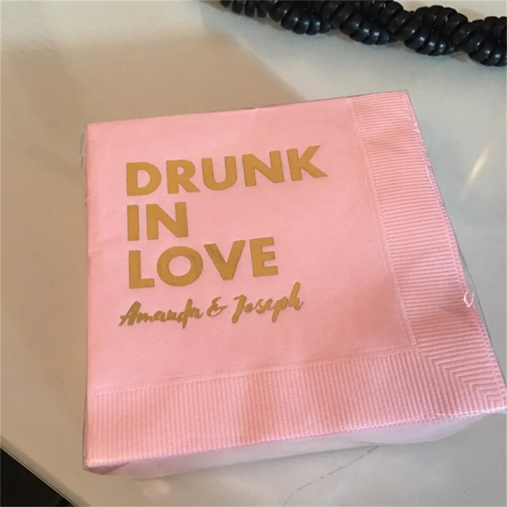 

50 Drunk In Love Napkins, Personalized Napkins, Paper Napkin, Custom Napkins, Cocktail, Luncheon, Anniversary, Party, Bachelor