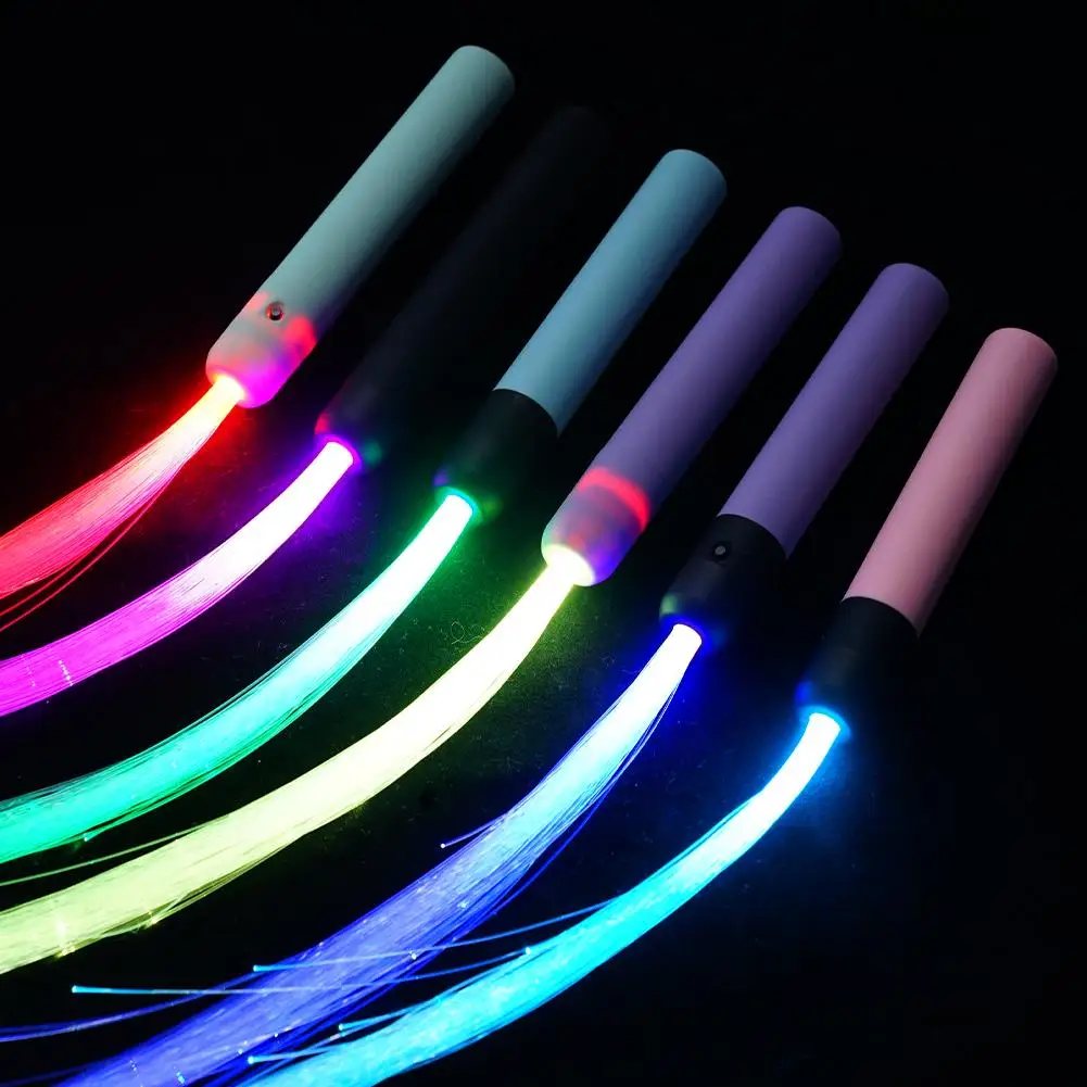 360° LED Fiber Optic WhipSwivel Super Bright Optical Hand Rope Light-up Pixel Whip Flow Toy Light Up Party Dance Atmosphere Toy