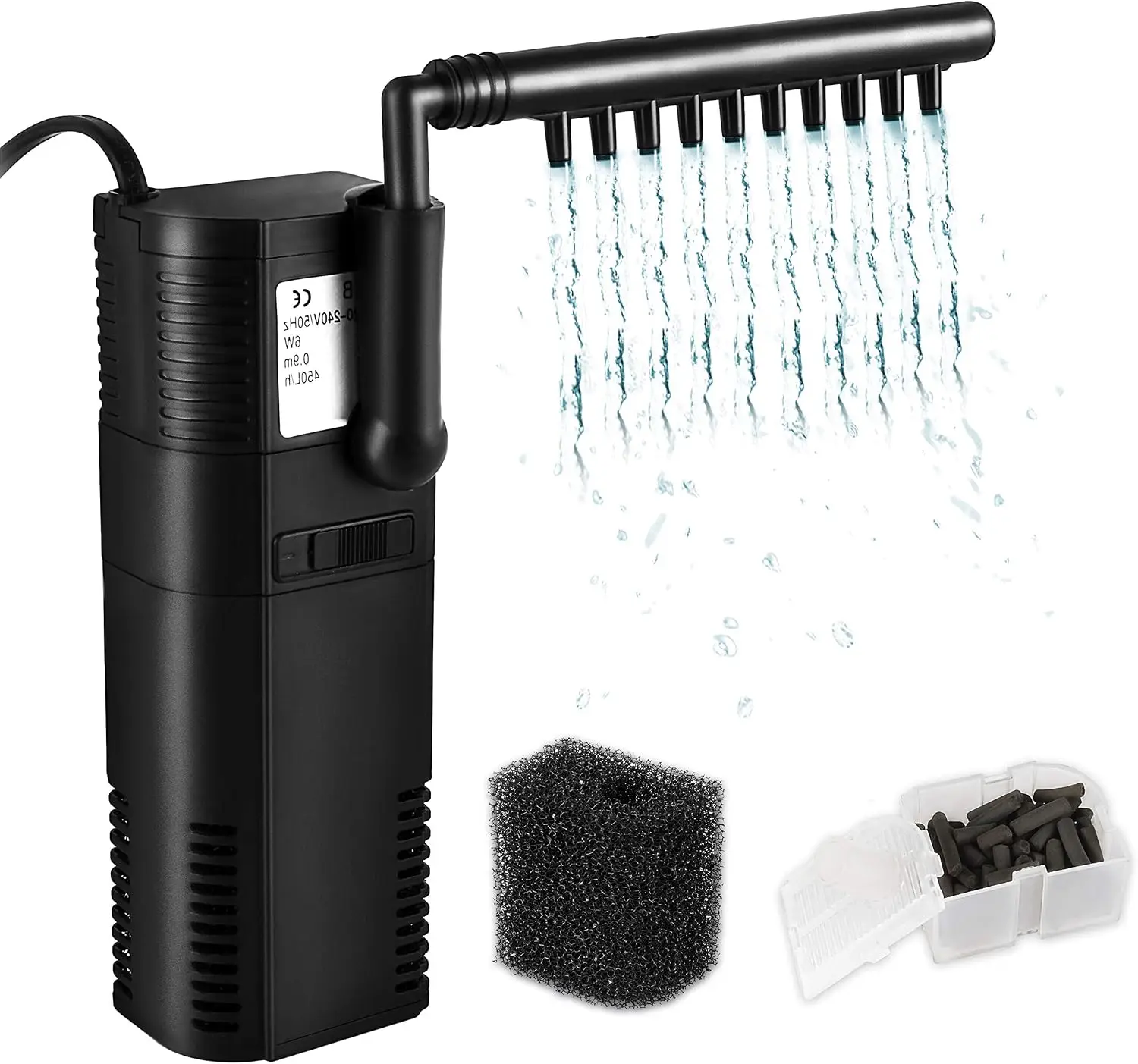 Aquarium Pumpe Filterpumpe 450L/h 6W Aquarium Innenfilter Aquariumpumpe für 60L Becken Aquarium