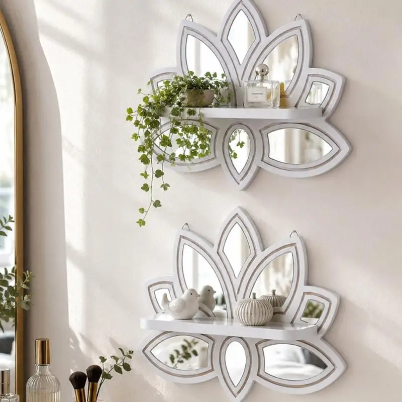 Look Flower Wall Shelf Hanging Display Piece for Small Living Room Bedroom Entryway Indoor Home Areas Use J0MC