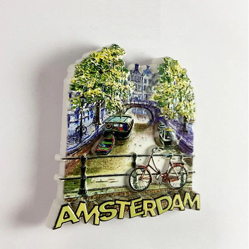 Amsterdam Refrigerator magnets 3D tourist souvenirs Refrigerator magnets decoration supplies Collection arts and crafts gifts