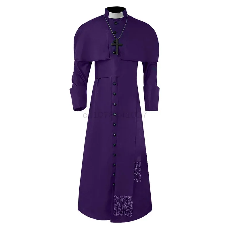 Waq89 Clergy Men Cassock Priest Costume Bishop Roman Catholic Church Soutane Pope Pastor Father Mass Missionary Robes New 2025