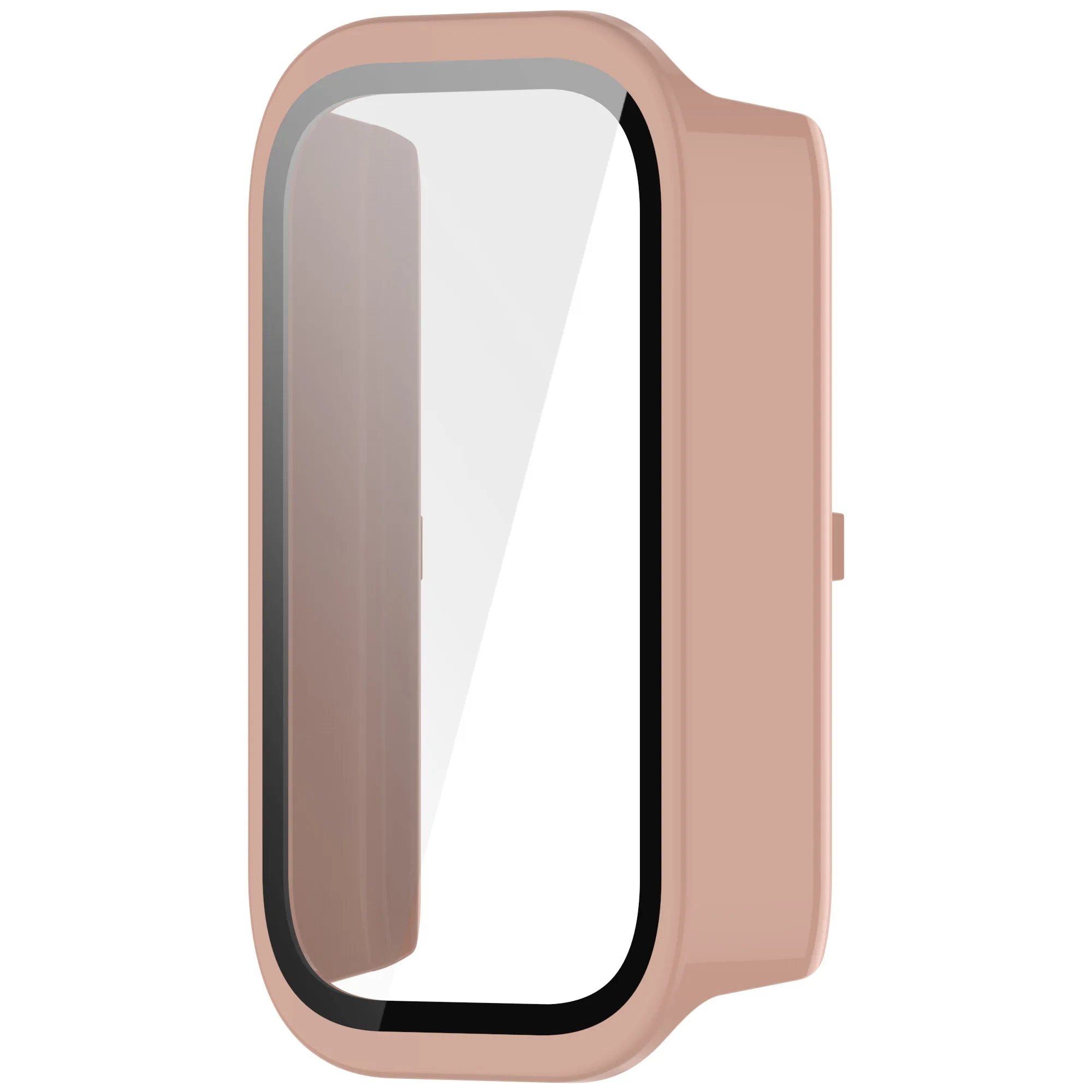 For Xiaomi Smart Band 9 Active / Redmi Band 3 Watch Case PC Cover with Tempered Glass Screen Film - Pink