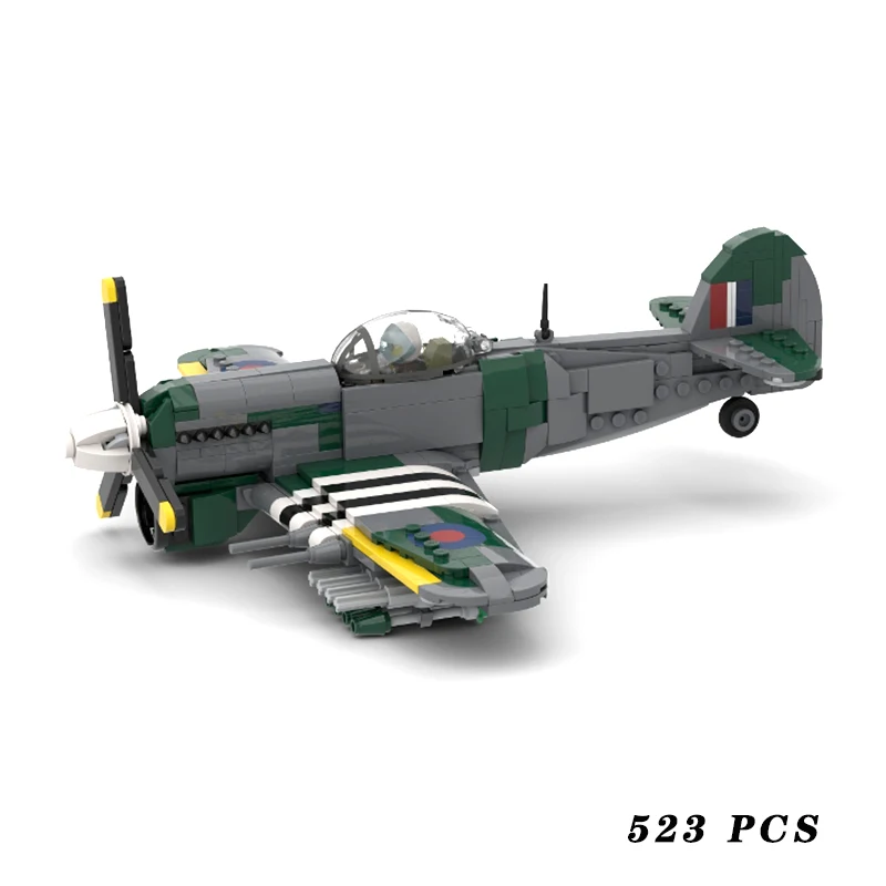 Military Equipment Creative Hawker Typhoon MOC Building Block Assemble Model Display Toys Child Christmas Gifts