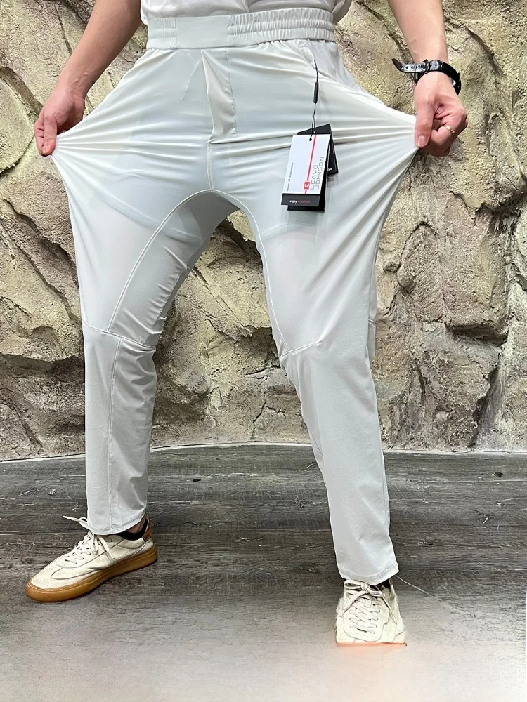 

High-End Outdoor Men's Casual Pants Breathable Qui-Drng Elastic Waisand Honeycomb Me ket Summer Spring Bla ey ...