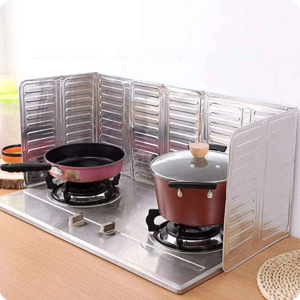 Oil Splatter Guard Folding Kitchen Baffle Anti-Oil Splash Protector Stove Wall Shield Frying Pan Grease Screen Heat Insulation view 4