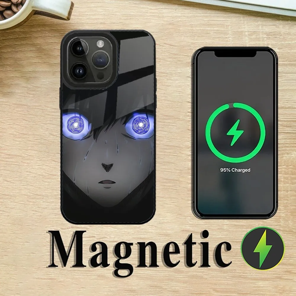 Anime Blue L-Lock Phone Case For iPhone 16,15,14,13,12,11,Plus,Pro,Max Mini Magsafe Magnetic Wireless Charging