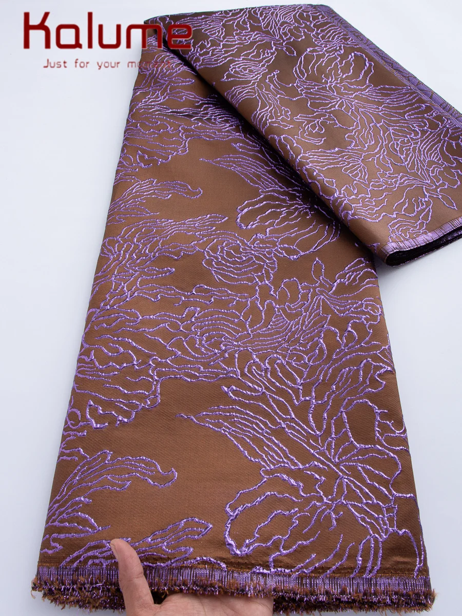 

Высококачественная африканская дамасская кружевная ткань Kalume, 5 ярдов, французское жаккардовое кружево 2026 года для пошива свадебных платьев для женщин