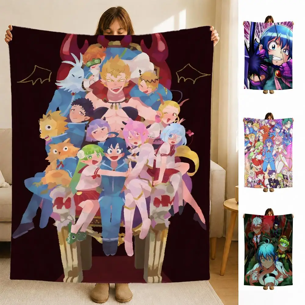 anime D-Demon School I-Irumakun Throw Soft Flannel Blanket for Bed Bedroom Sofa Picnic Throw Skin-friendly Breathable Gift Cover