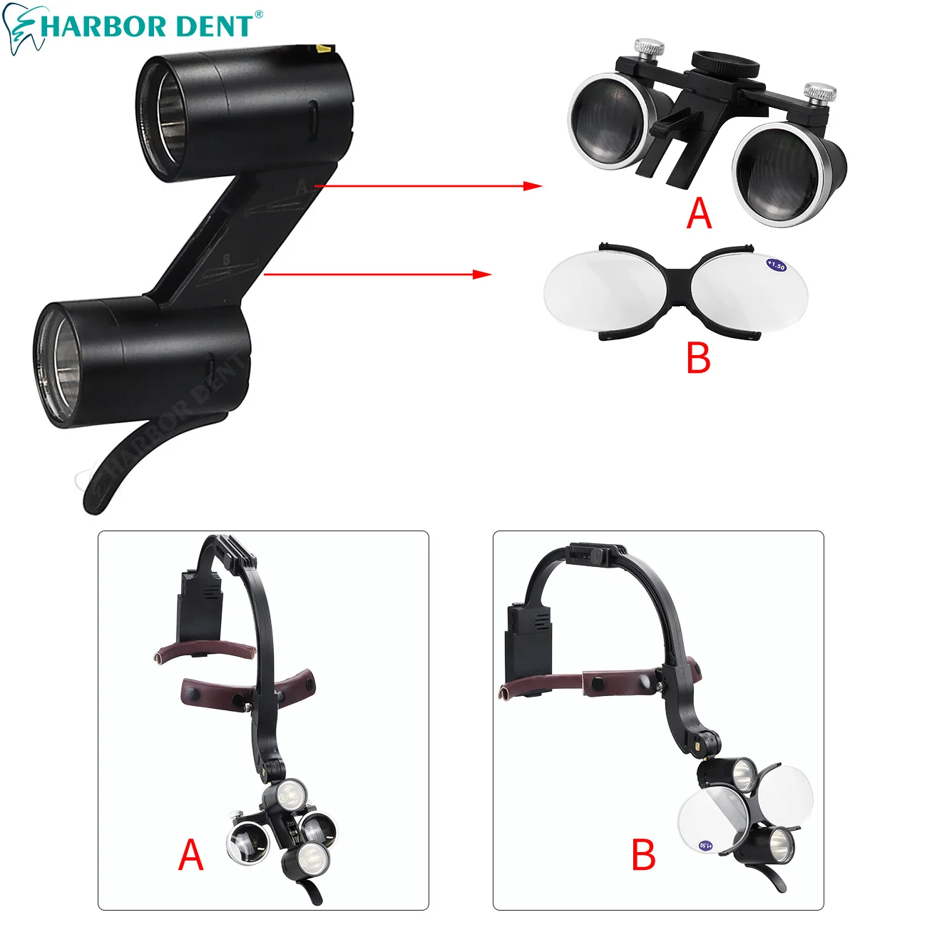 Binocular Dental Loupes Wireless LED Headlight Lamp 2.5X 3.5X Magnifying Glasses 5W Surgical Light for Dentist Medical Lamp