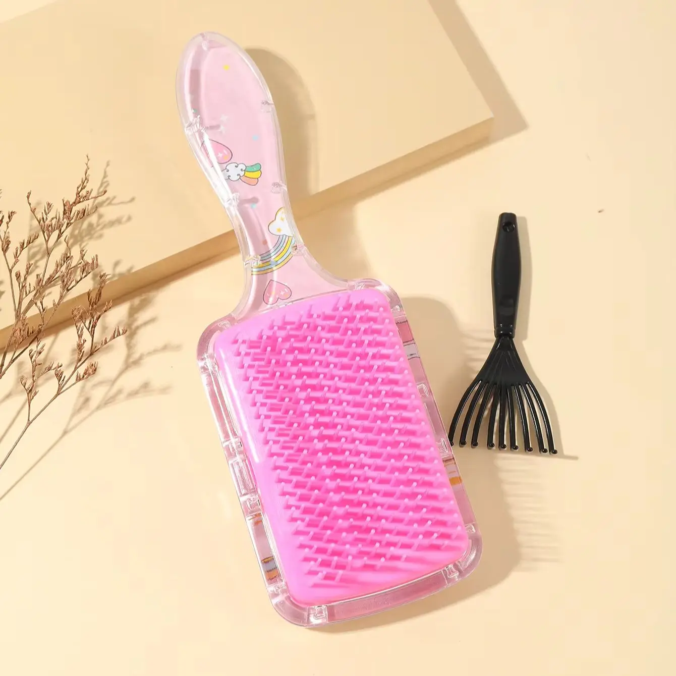 2 قطعة مشط الكرتون تدليك فروة الرأس وسادة هوائية تصفيف الشعر تنظيف مخلب المحمولة تصفيف الشعر مشط خاص للشعر المستعار الحقيقي #4