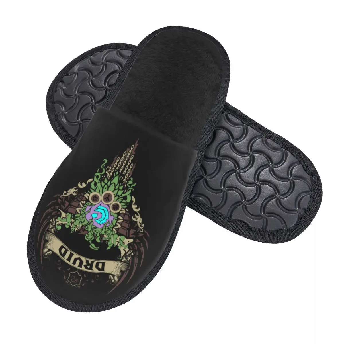 Custom Druid Elite Edition Gaming House Slippers  Soft Memory Foam World Of Warcraft Tribal Horde Slip On Bedroom Slipper Shoes