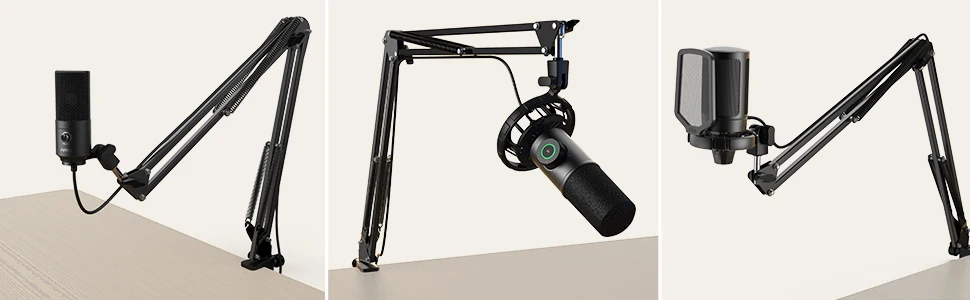 FIFINE Microphone Arm Boom,Adjustable Suspension Boom with Heavy Duty Clamp,Scissor Mic Stand for Recording,Gaming,K688 K658-CS1